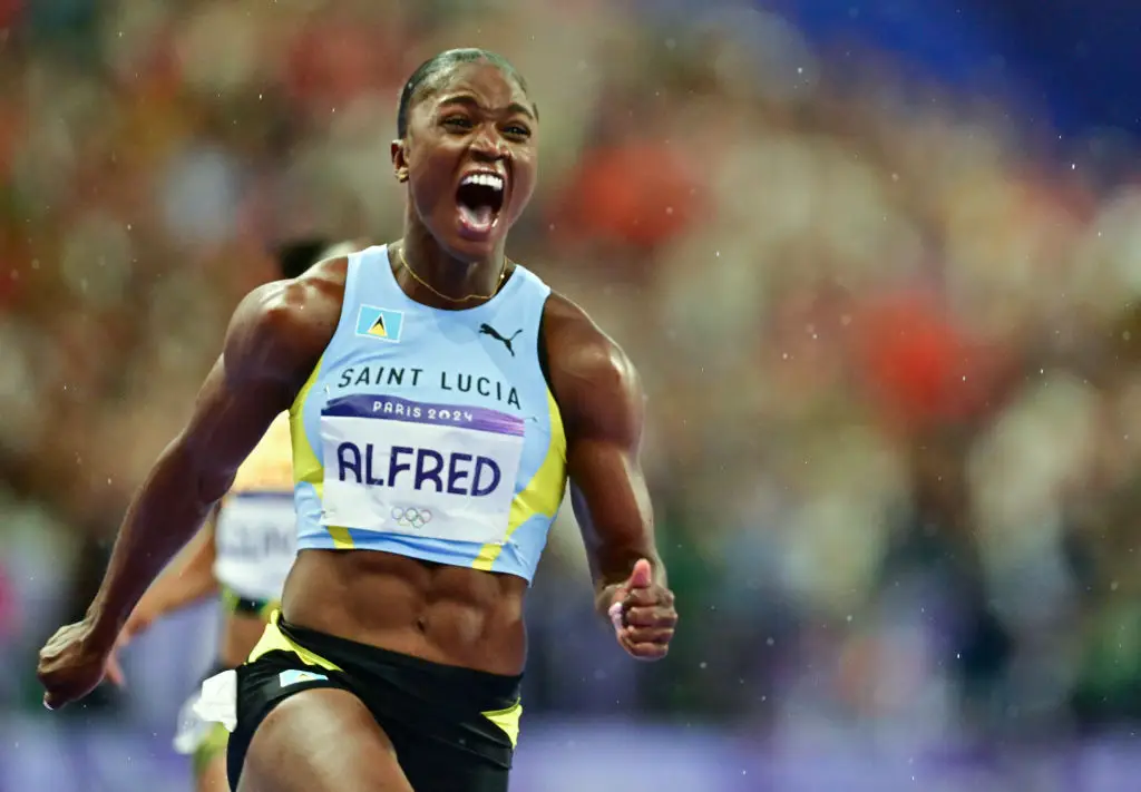 Julien Alfred won gold in the 100m (Christian Liewig - Corbis/Corbis via Getty Images)