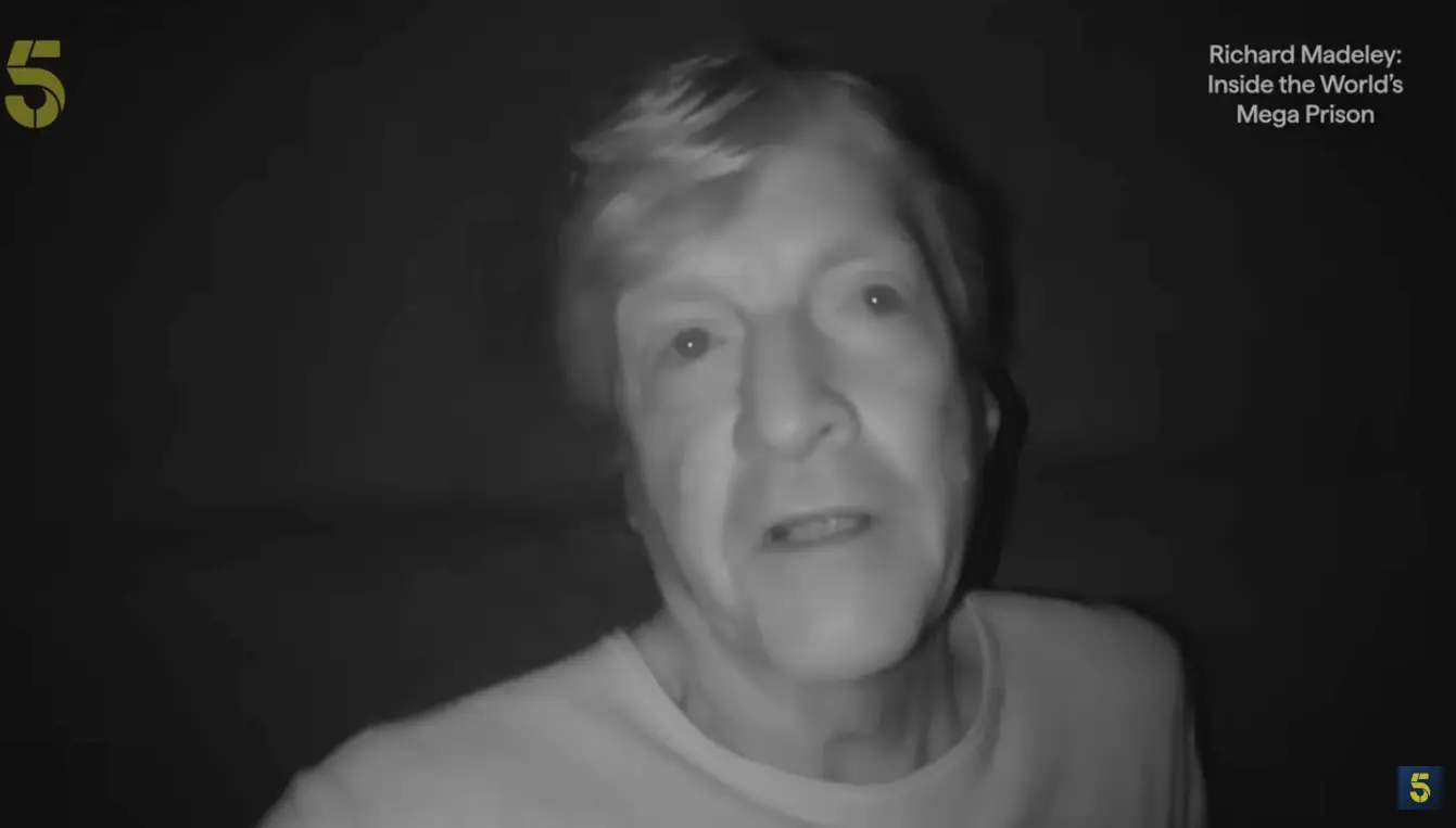 Richard Madeley in the isolation cell (Channel 5)