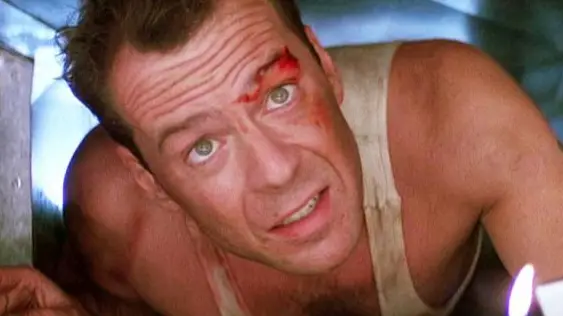 Bruce Willis in Die Hard.