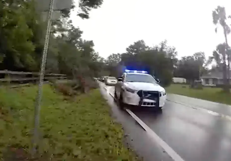 The police officer was seemingly distracted while driving (Lake County Sheriff's Office)