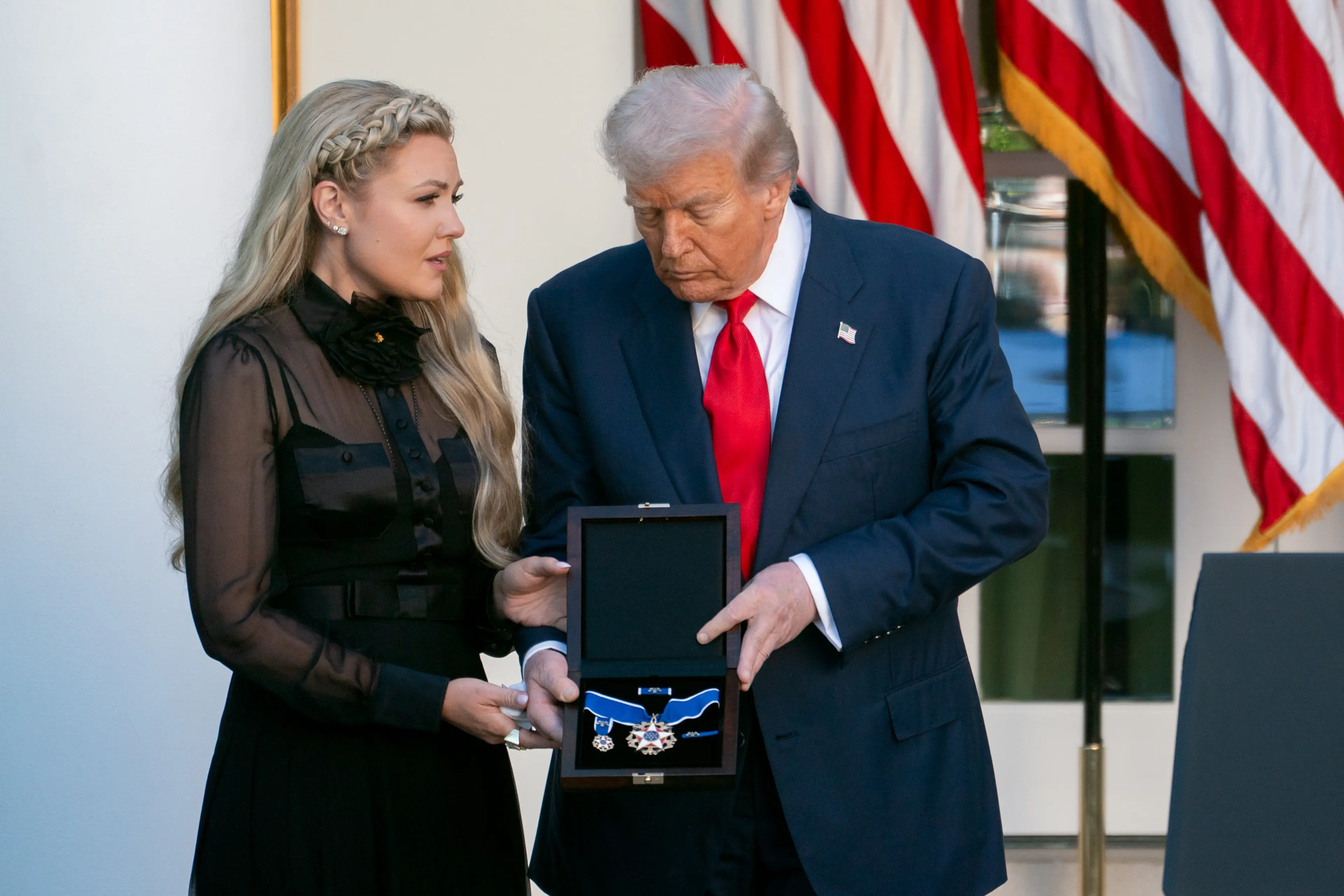 Trump started speaking about the alterations to the White House during his speech (Stefani Reynolds/Bloomberg via Getty Images)