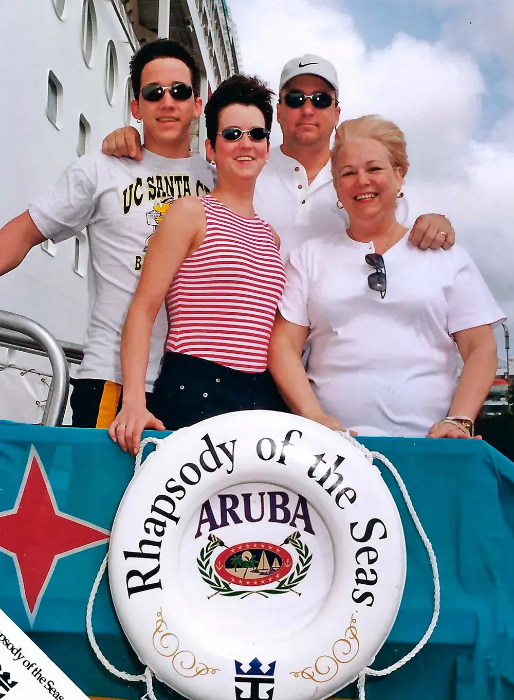Amy and Brad pictured with their parents, Rona and Iva, on the Rhapsody of the Seas liner (amybradleyismissing.com)