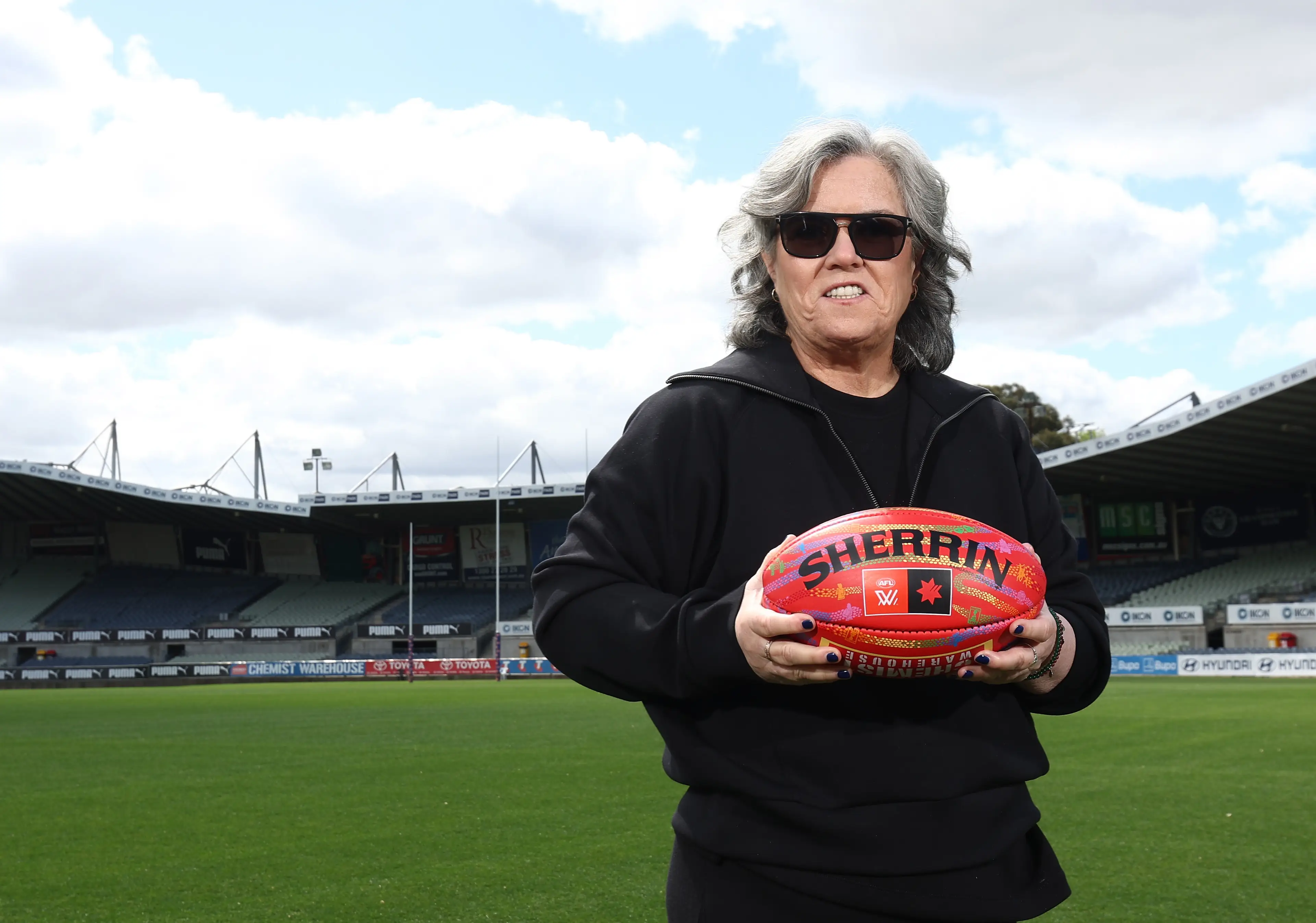 The comedian seen before her face lift in October 2025 (James Wiltshire/AFL Photos via Getty Images)