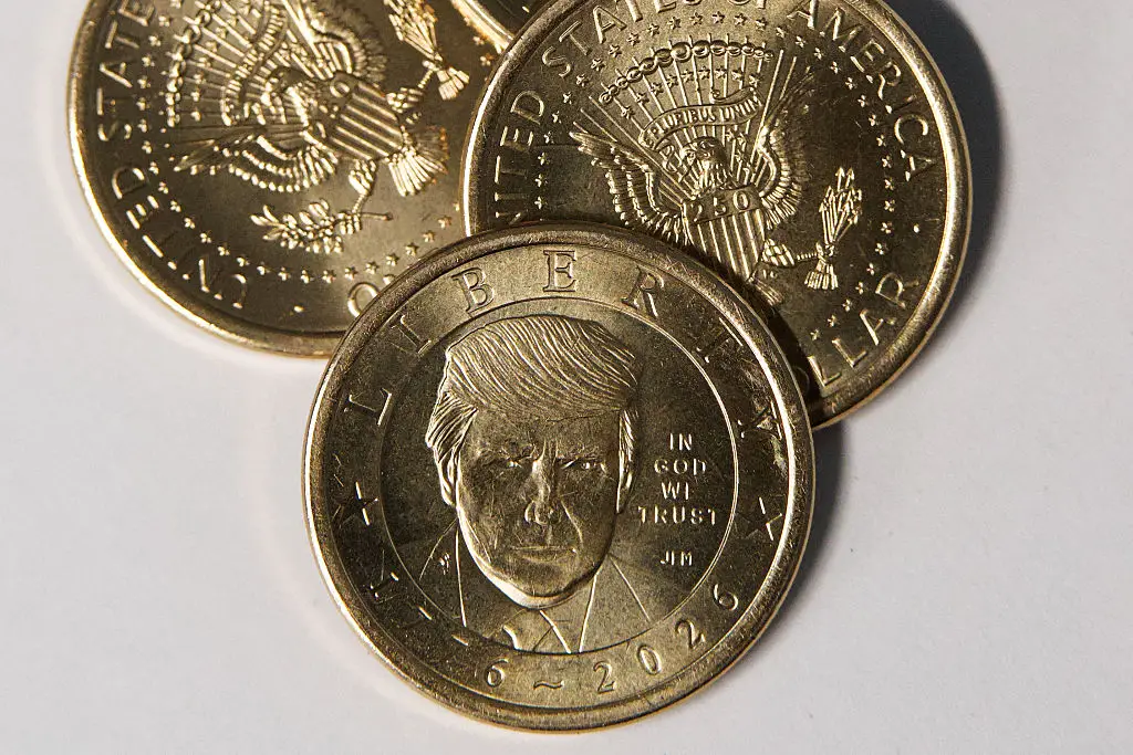 The Donald Trump $1 coins are now in circulation and are available for purchase (Kent Nishimura / AFP via Getty Images)