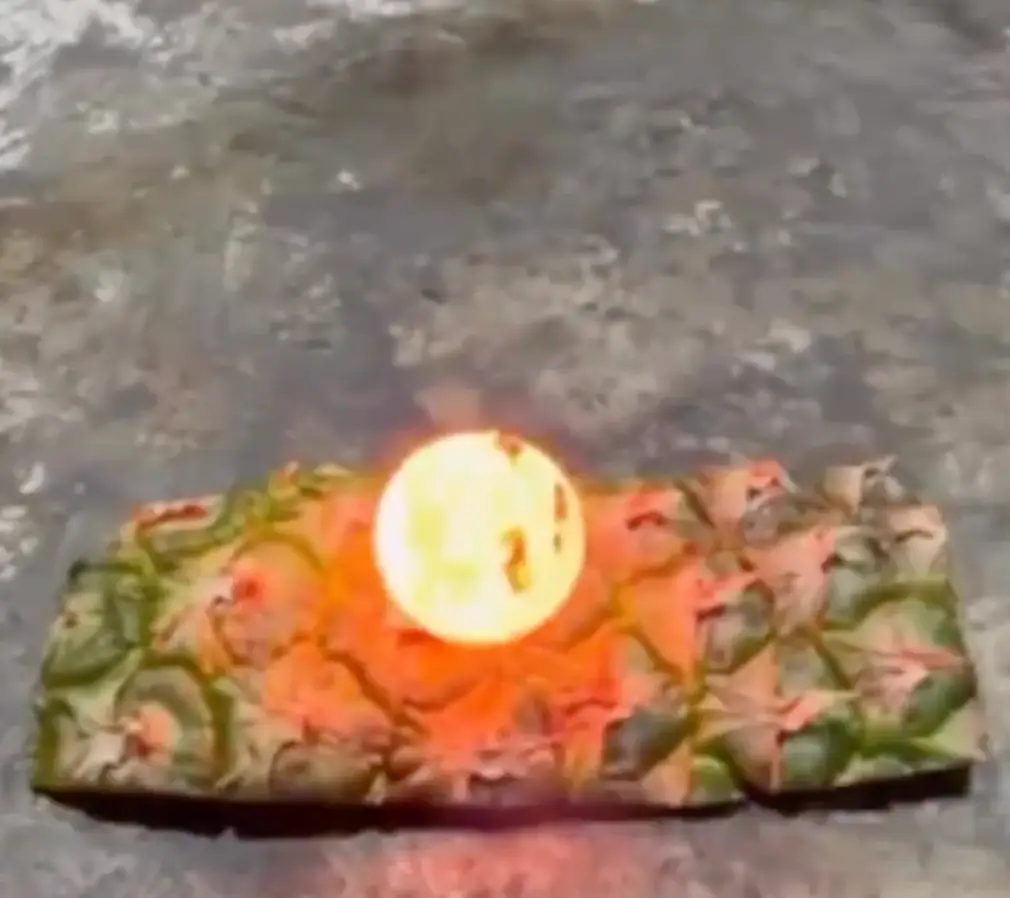It started with placing a white hot ball on a pineapple skin. (Instagram/@tylercsatari)