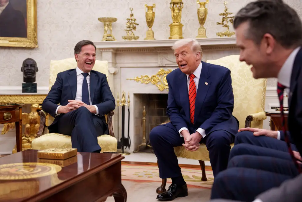 Mark Rutte appeared to call Donald Trump 'daddy' in a now-viral moment (Andrew Harnik/Getty Images)
