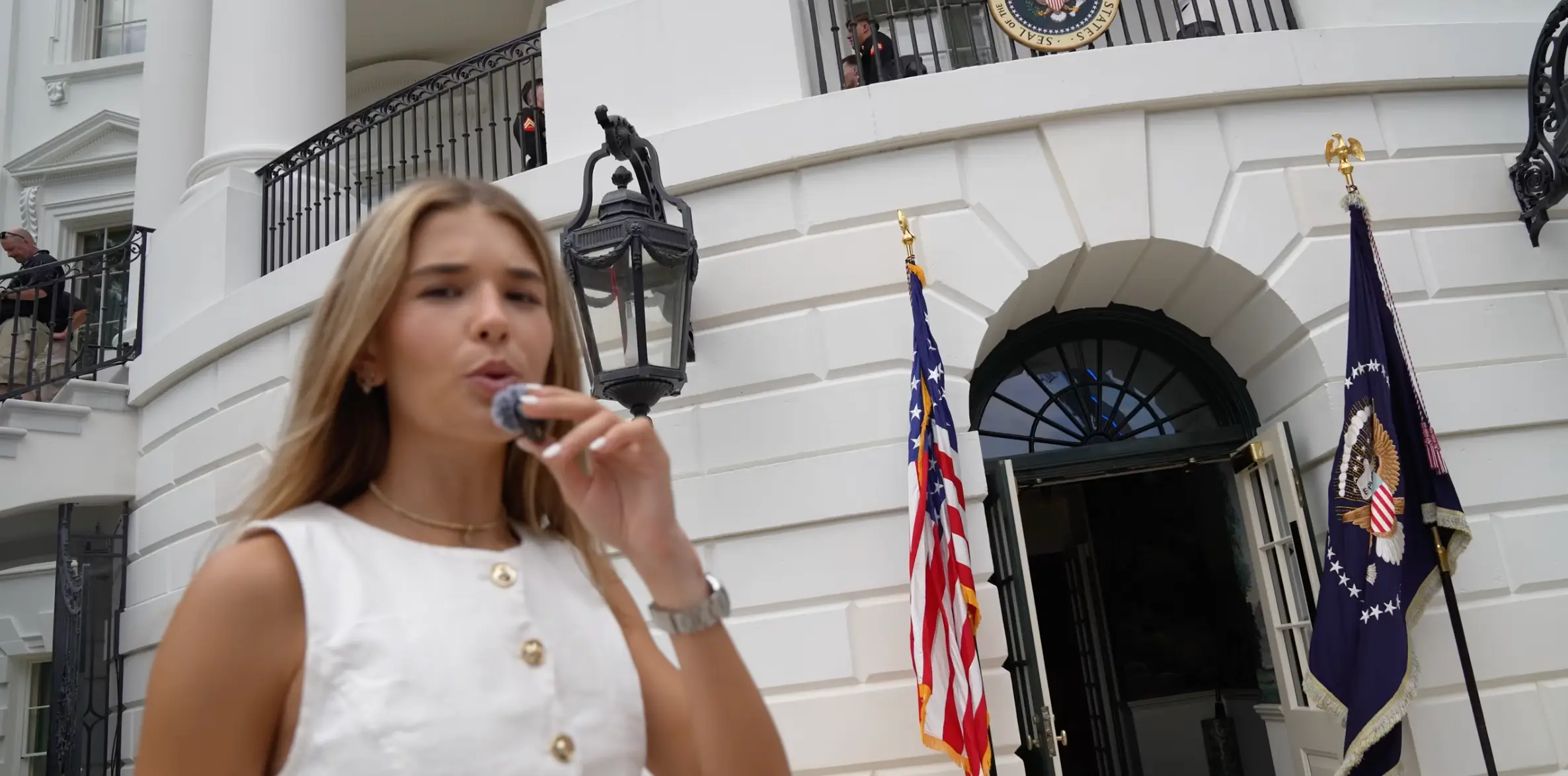 Kai welcomed viewers into the White House, which she called 'my house' (Image: Kai Trump/YouTube)