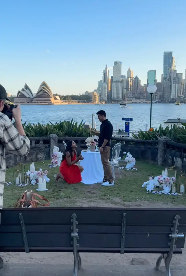 A couple's proposal has gone viral after the girlfriend was the one to pop the question (@personalised.proposals.and.co/ Instagram)