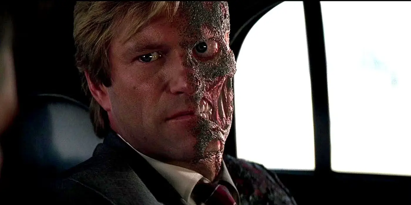 Aaron Eckhart as Two-Face. (Warner Bros.)
