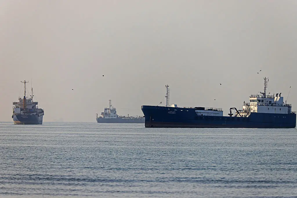 Shipping has been blocked at the Strait of Hormuz (Photo by AMIRHOSSEIN KHORGOOEI / ISNA / AFP via Getty Images)