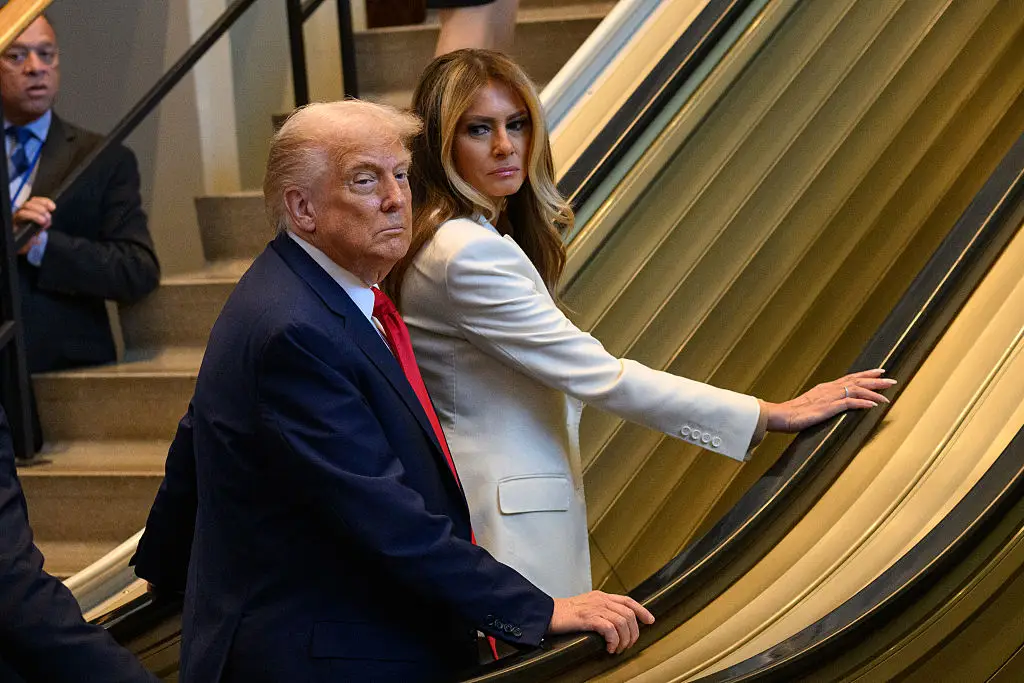 Donald and Melania Trump were far from impressed when the escalator stopped (Alexi J. Rosenfeld/Getty Images)