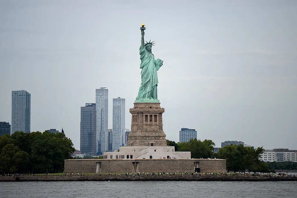 The group had sailed close to the Statue of Liberty (Marcin Golba/NurPhoto via Getty Images)