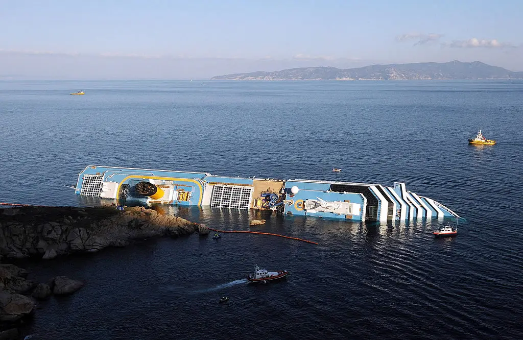 In 2012, the Costa Concordia cruise ship struck a reef off the Italian island of Giglio, causing it to capsize (Tullio M. Puglia/Getty Images)