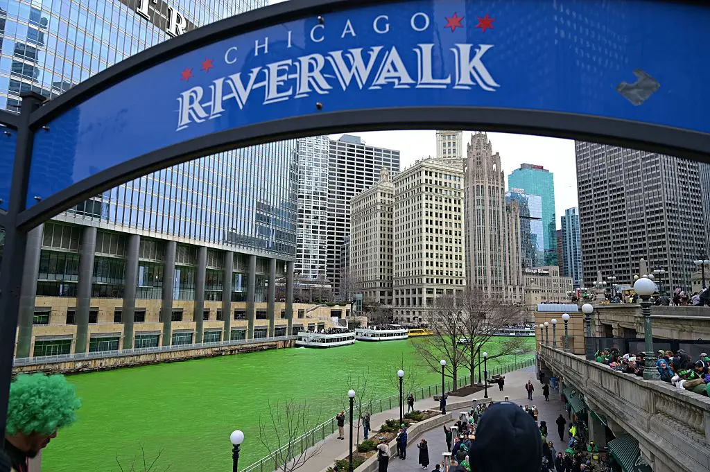 Thousands gathered to watch the river change color (Jacek Boczarski/Anadolu via Getty Images)