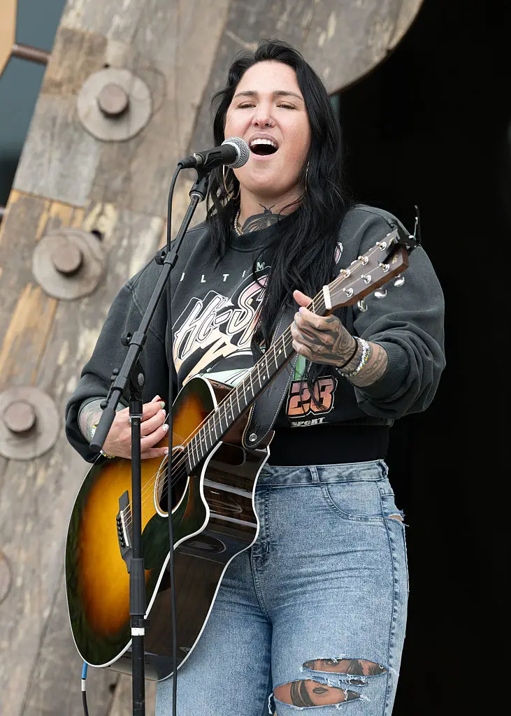 Allie Colleen, pictured on stage in 2025, was blasted by fans for her tribute to Dolly Parton (Steve Jennings/Getty Images)