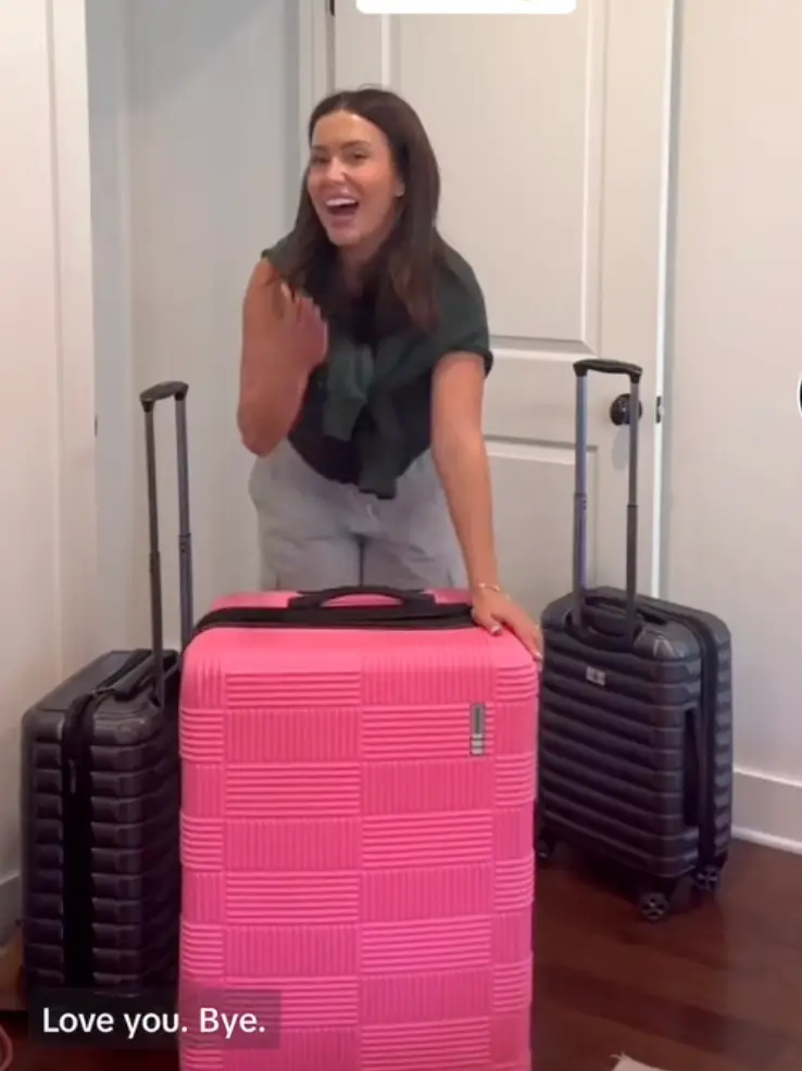 Cecily Bauchmann recorded herself preparing hers and her kids' cases to fly to Florida - where Hurricane Milton is heading (TikTok/@cecilybauchmann)