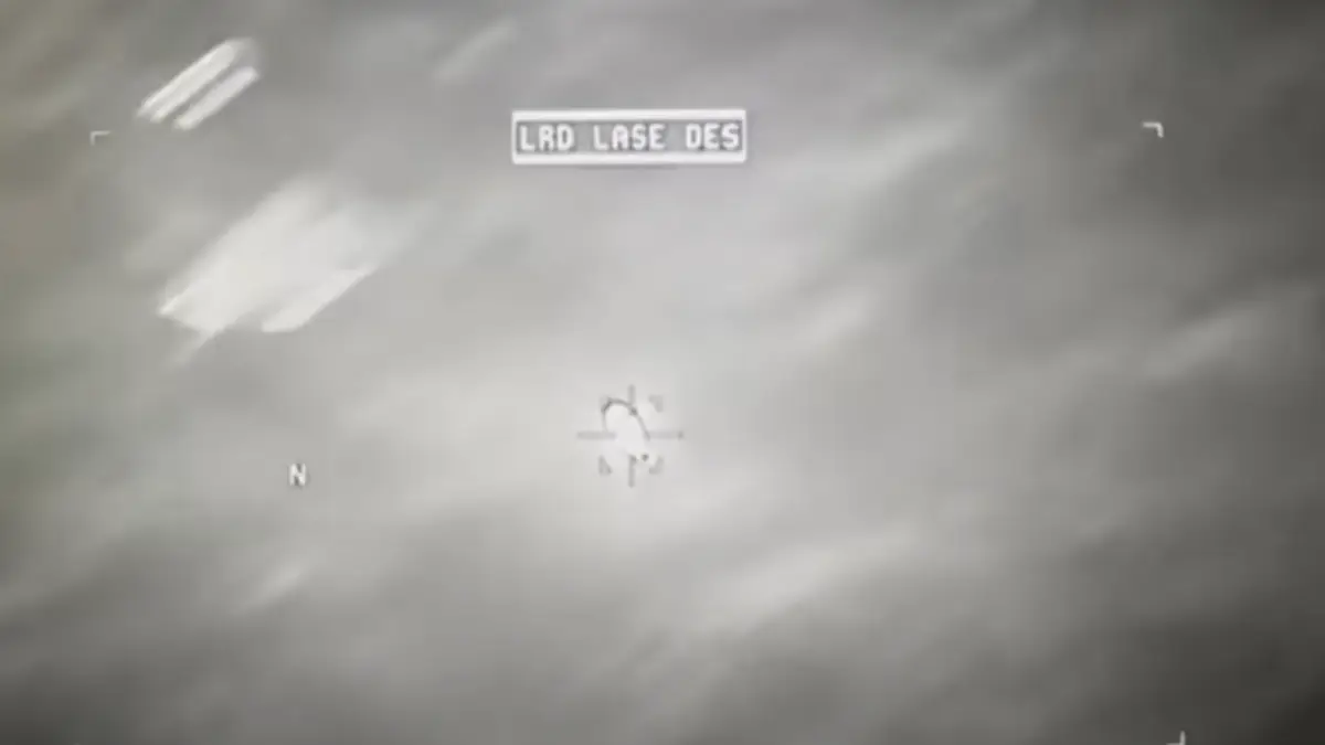 The footage, shot over Yemen, was accompanied by claims that Russia was once 'a couple seconds away from WWIII starting (NewsNation/YouTube)