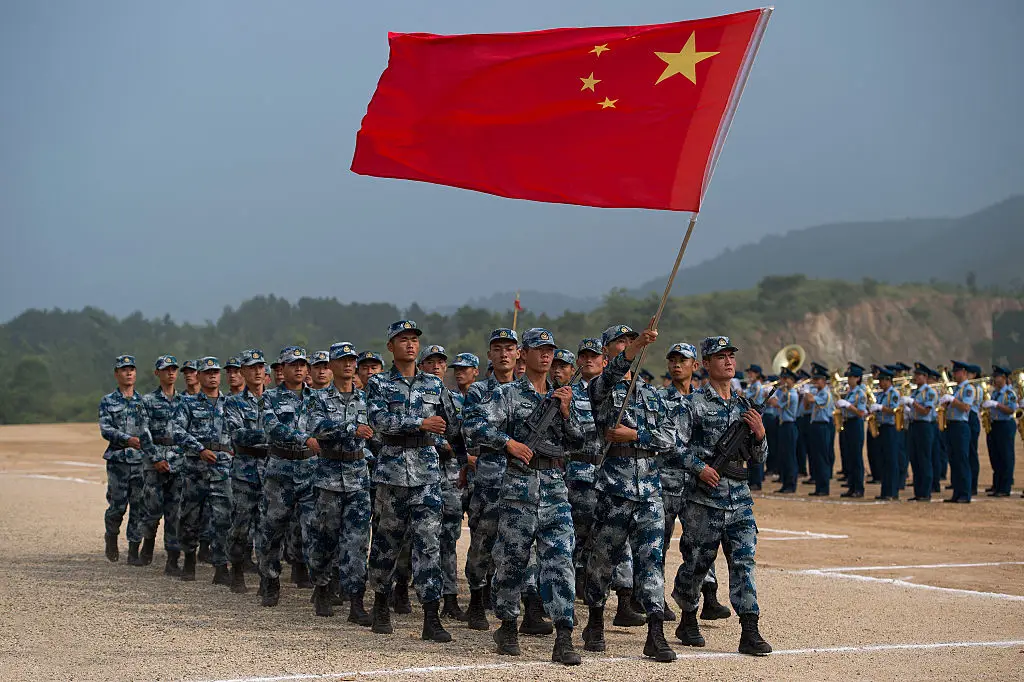 China has developed rapidly and increased its military spending massively in the past decade (Photo by CN-STR / AFP via Getty Images) 