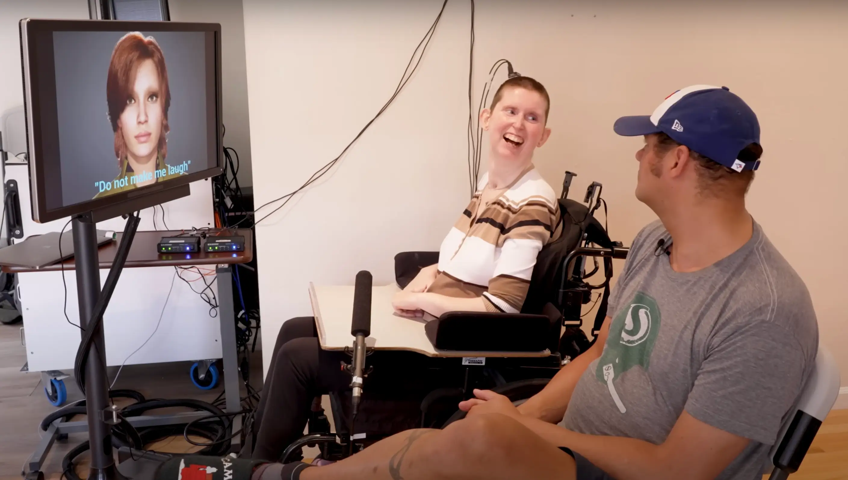 Johnson was successfully able to speak through the avatar (YouTube/UC San Francisco (UCSF))