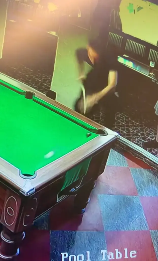 The pool player manages to do it but social media users have been left divided (TikTok/ @luke23collins) 