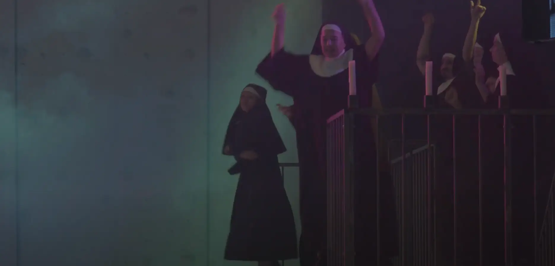 Nuns narrate the whole thing (YouTube/Staatsoper Stuttgart)