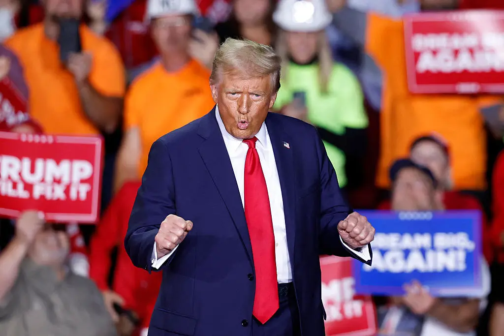 Trump's infamous dance became a pillar of his 2024 election campaign. (KAMIL KRZACZYNSKI / AFP via Getty Images)