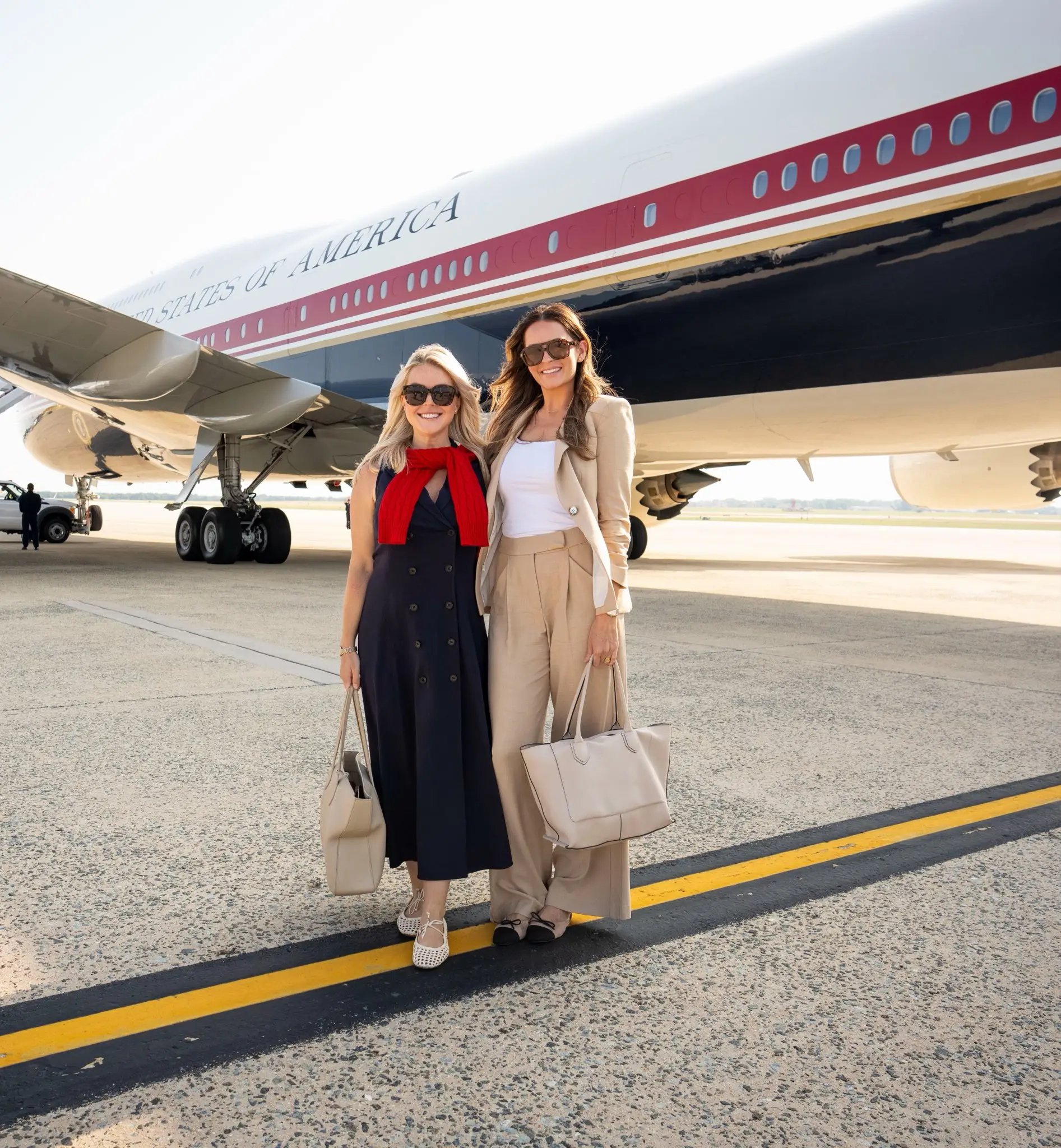Leavitt shared several pix of the new Air Force One (X/@karolineleavitt)