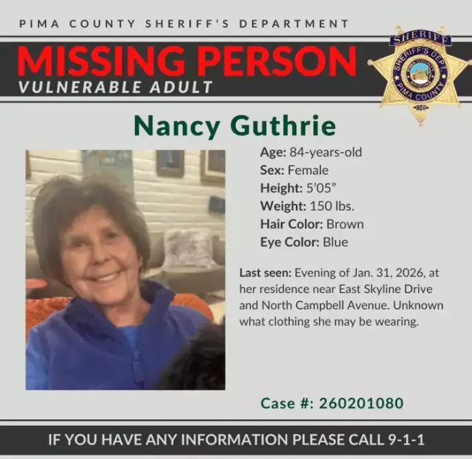 Authorities believe Nancy was abducted from her home a week ago 