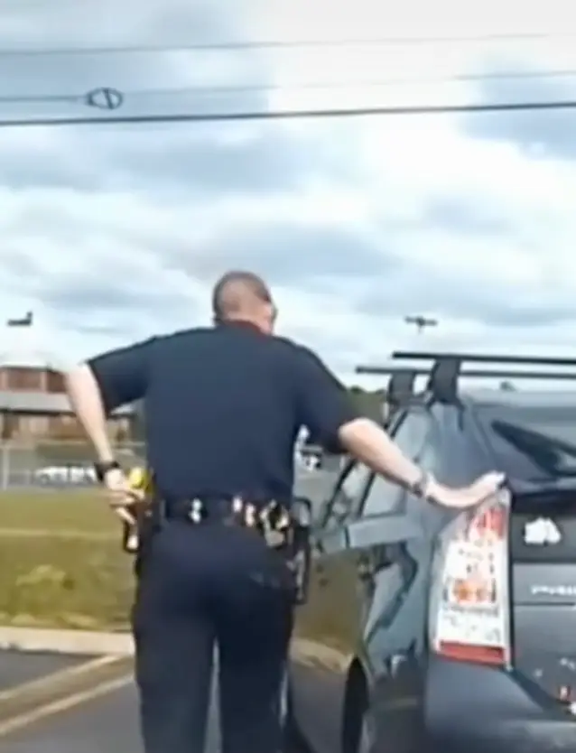 Police officers also touch the rear of the car to ascertain if there's anyone in the boot.