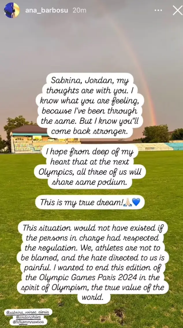 Ana Bărbosu has spoken out following the controversy. (Instagram/@ana_barbosu)