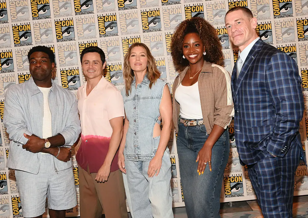 The cast gathered together during (Photo by Chelsea Guglielmino/FilmMagic)