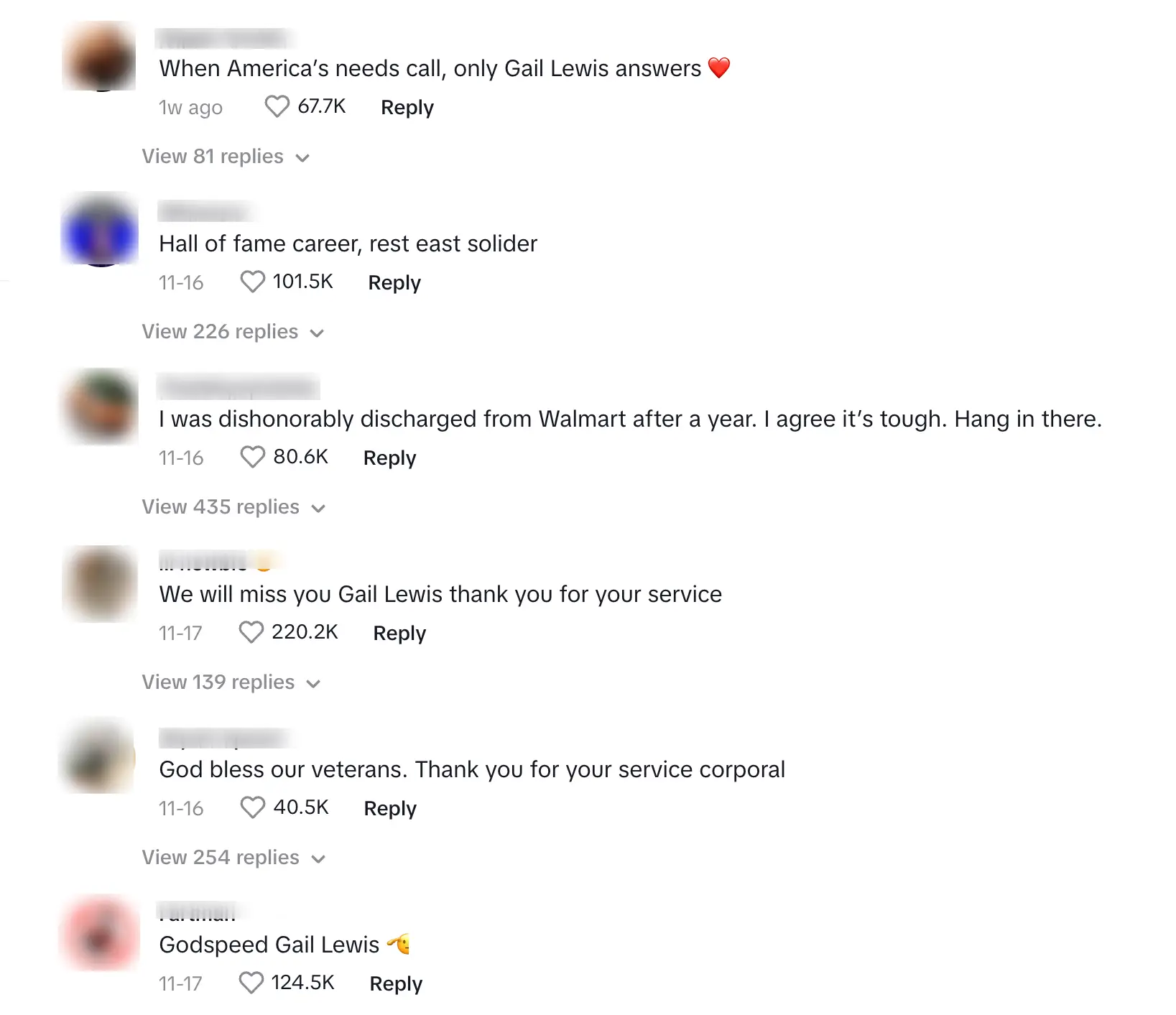 Gail's video has generated thousands of comments.