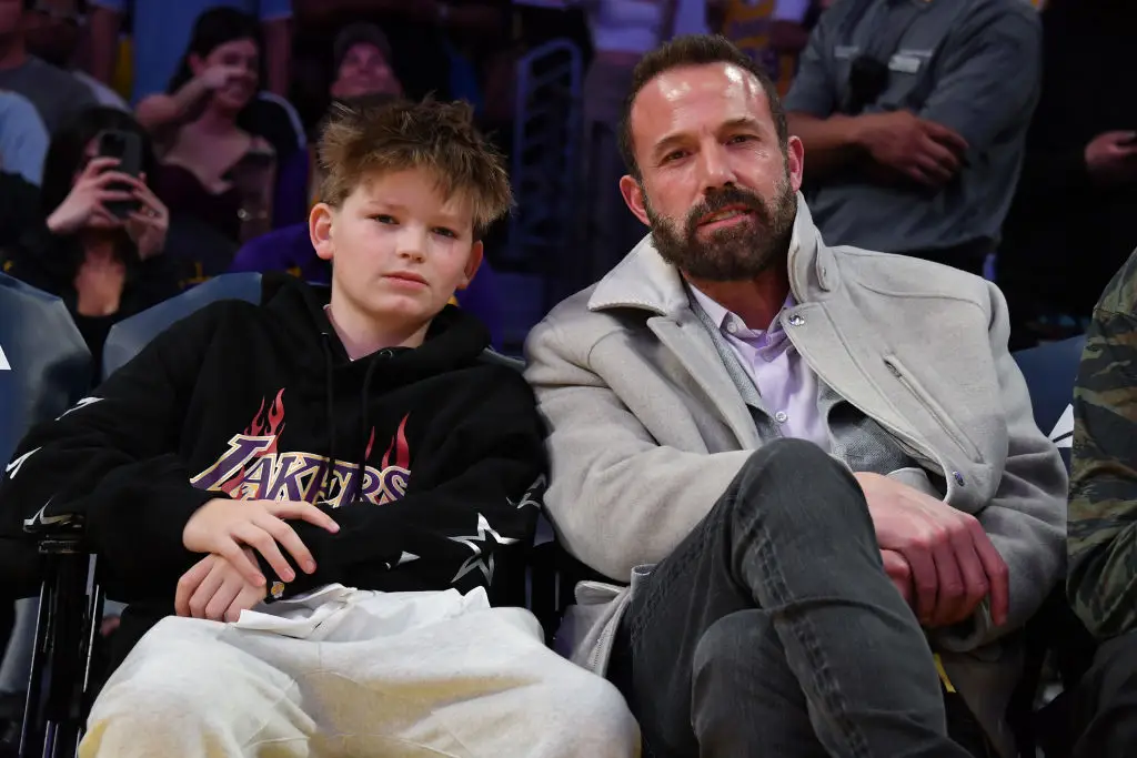 Affleck with his son, Samuel, in February this year (Allen Berezovsky/Getty Images)