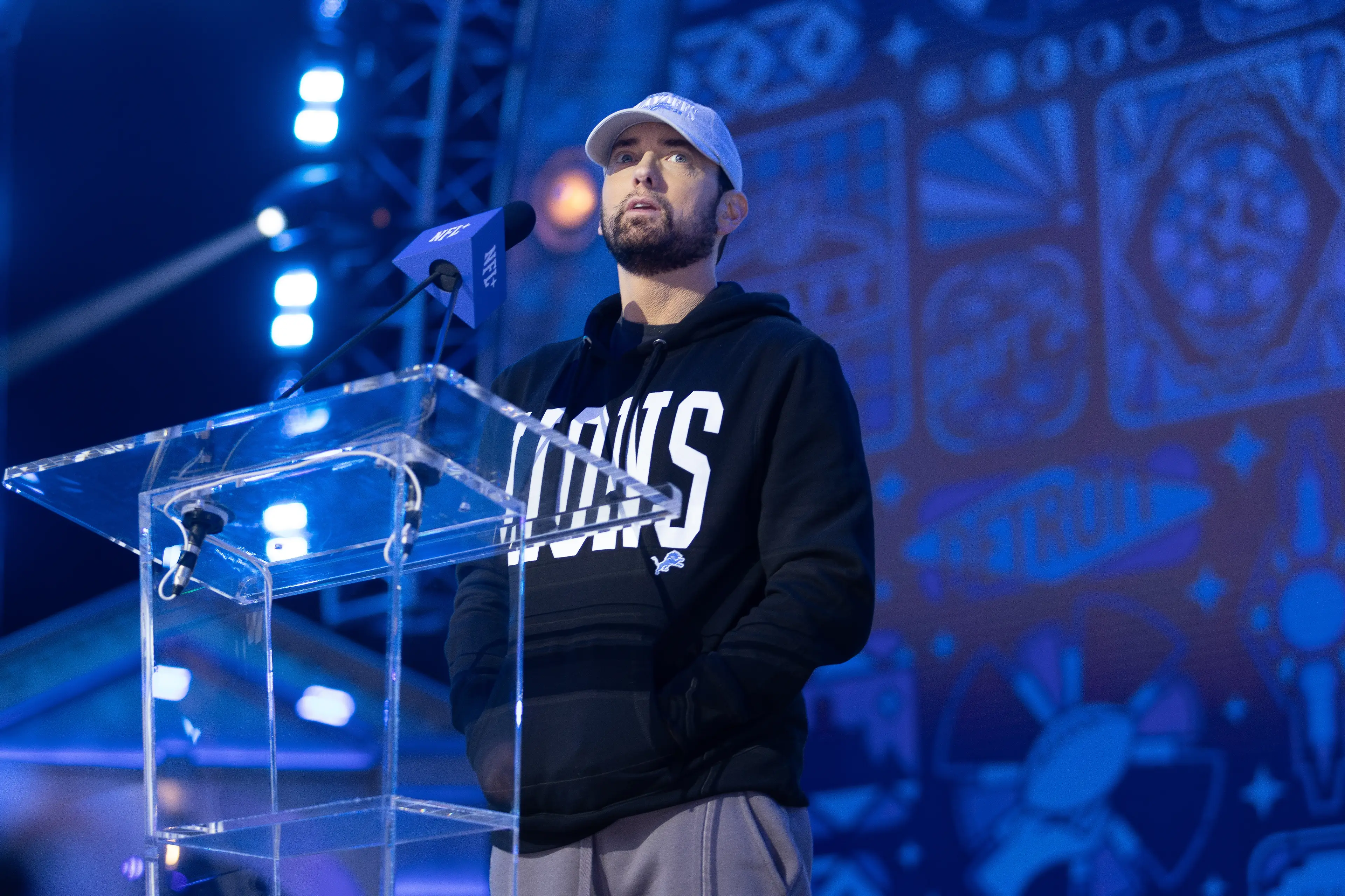 Eminem has made repeated references to his kids in songs. (John Smolek/Icon Sportswire via Getty Images)