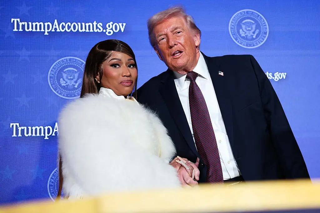 Nicki Minaj seen with Donald Trump earlier this week (Win McNamee/Getty Images)