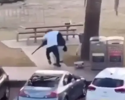 The bystander was labeled a 'hero' for tackling the active shooter (X)