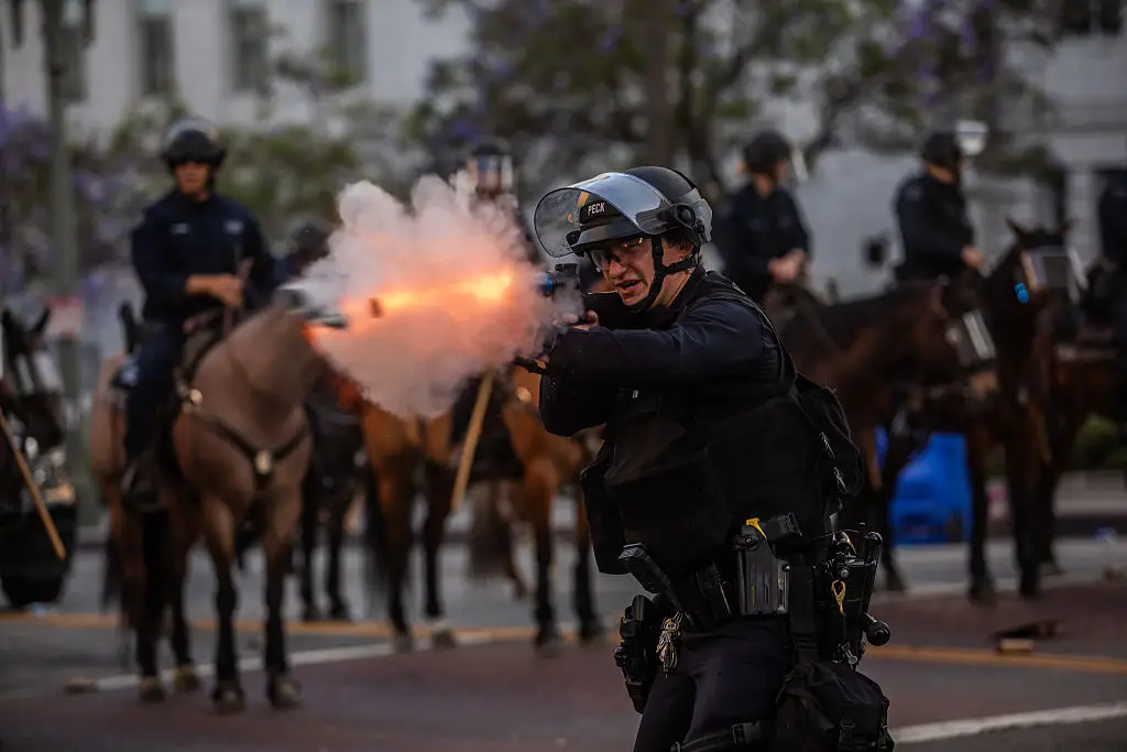 Protests erupted in Downtown LA (Apu Gomes/Getty Images)