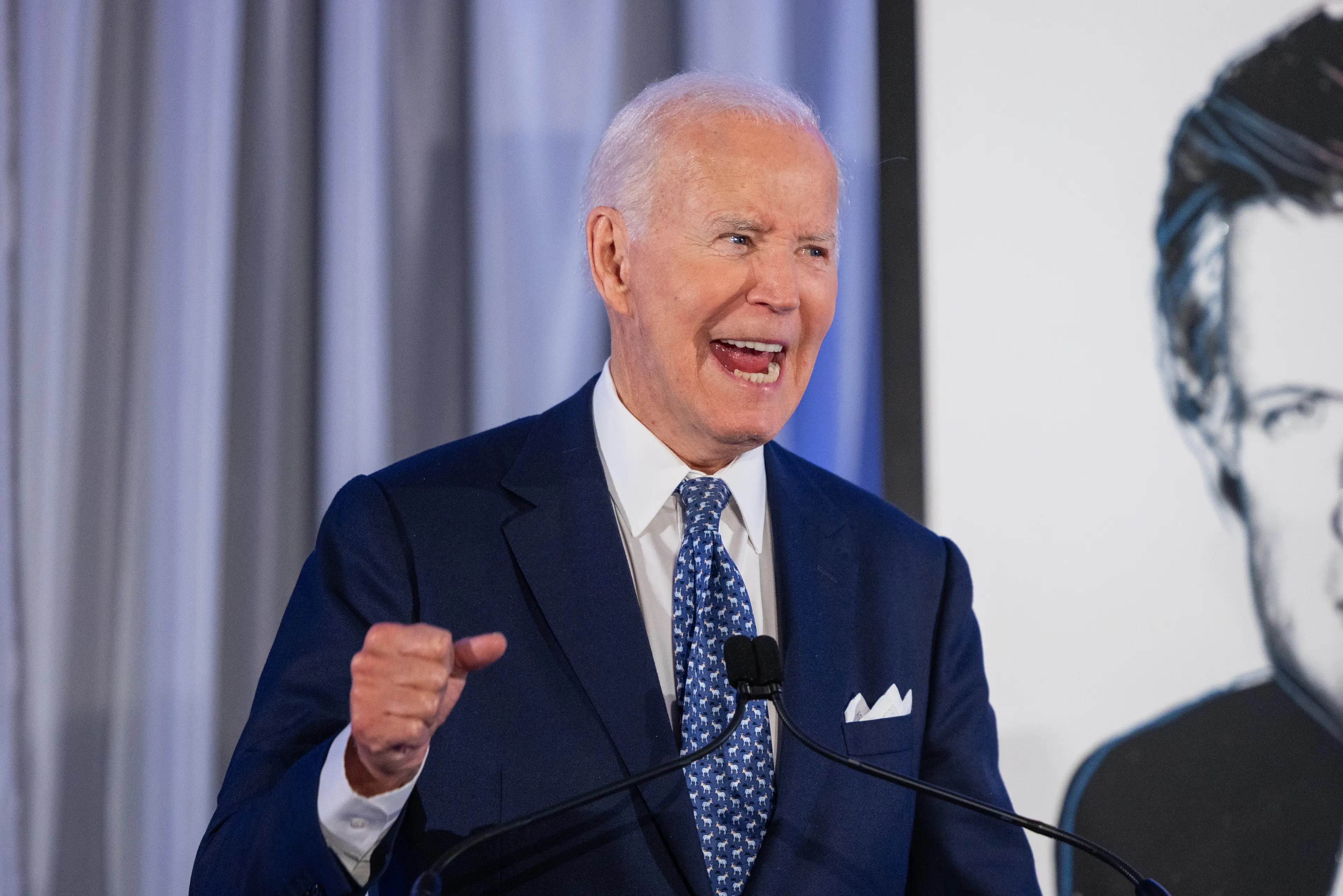 Joe Biden hit out at the Trump administration in the same speech (Scott Eisen/Getty Images)
