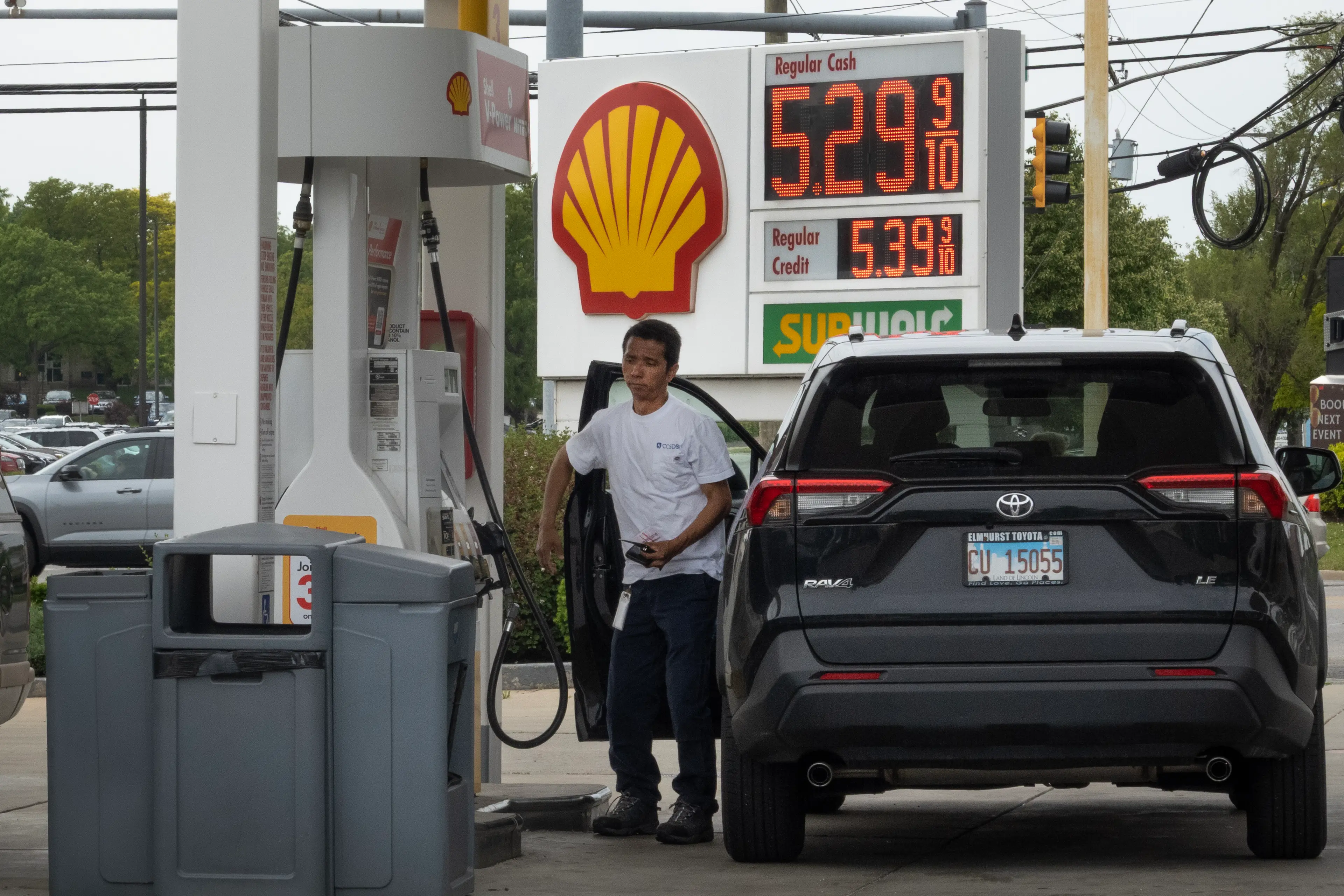 As millions take to the roads for Memorial Day weekend, gas prices have broken $4.56 a gallon (Scott Olson/Getty Images)