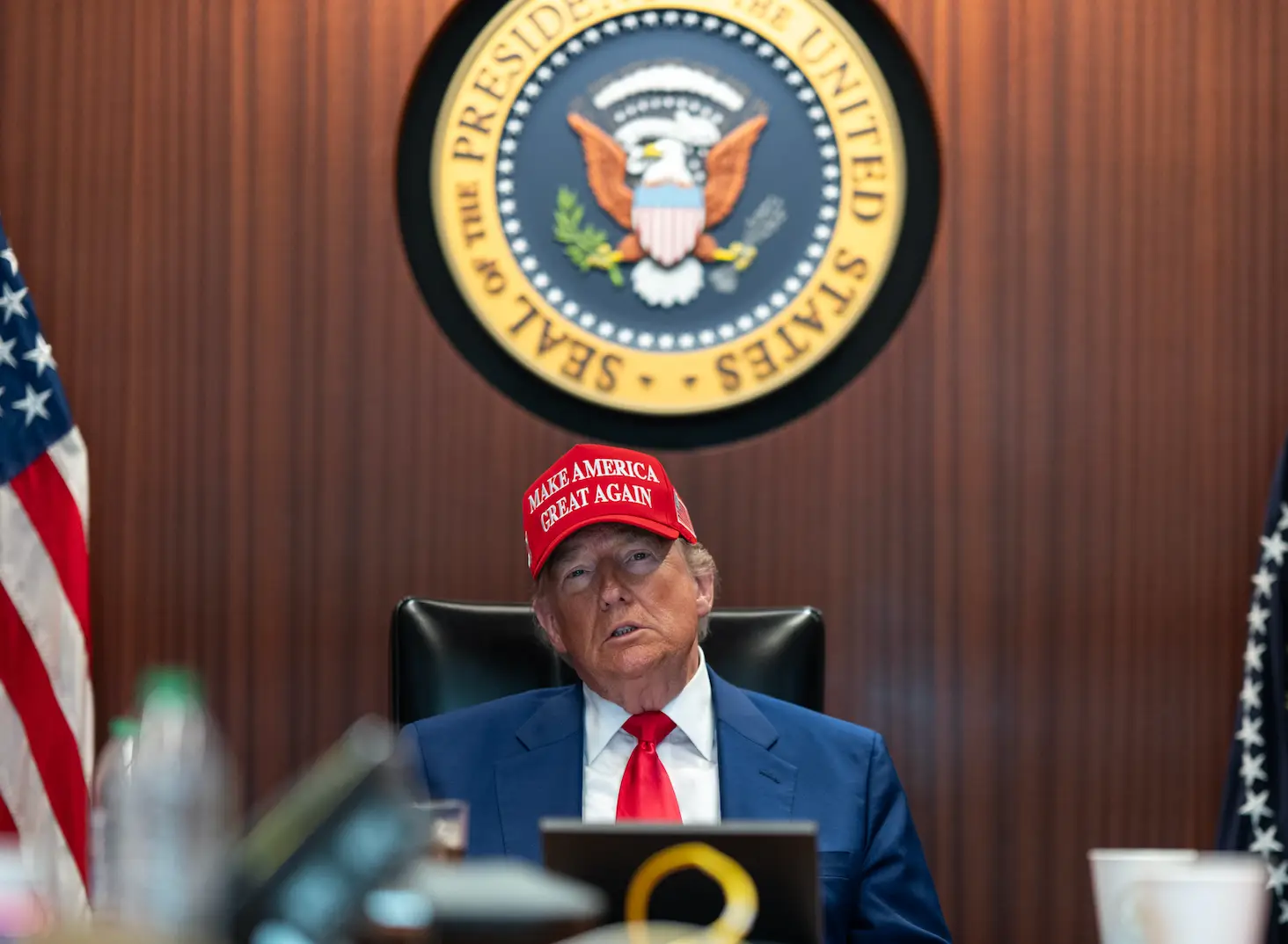 Trump's administration has commented following the retaliatory strike from Iran(Daniel Torok/The White House via Getty Images)