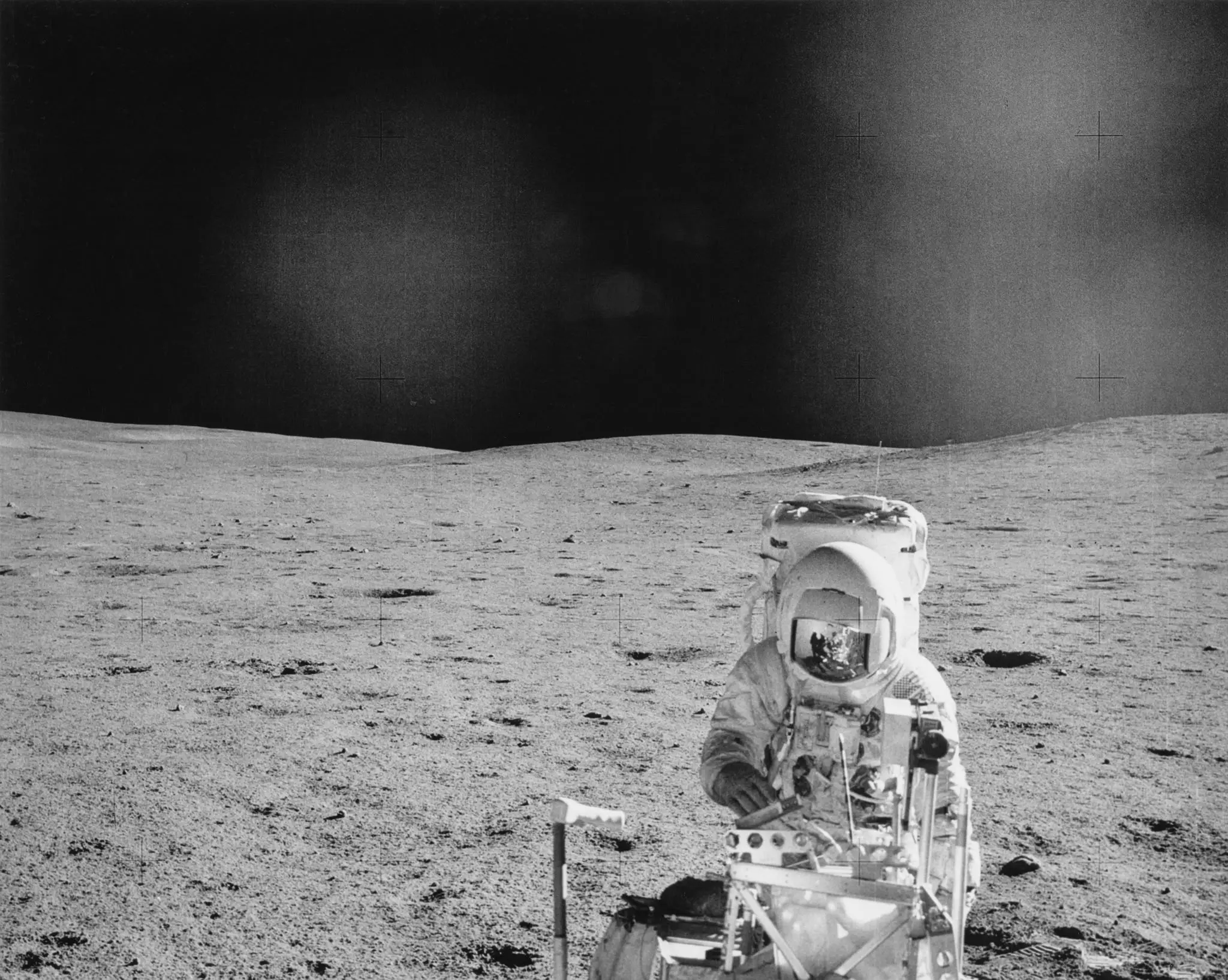 Mitchell on the moon in 1971 (Photo by Space Frontiers/Archive Photos/Hulton Archive/Getty Images)