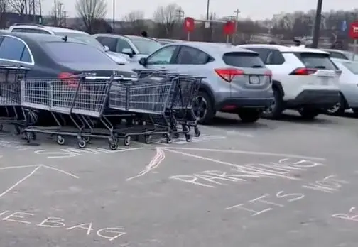 Shoppers take revenge on driver (