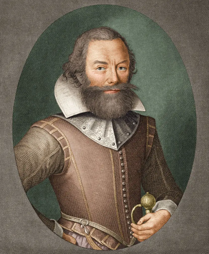 An engraved portrait of the English colonist and adventurer, John Smith (Stock Montage/Getty Images)