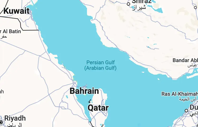 Trump is reportedly set to announce the US will call the Gulf the 'Arabian Gulf' (Google Maps) 