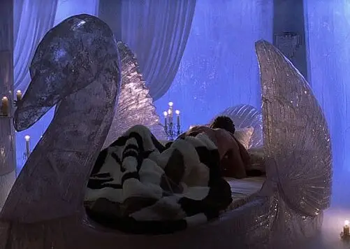 The scene took place in an iconic frozen swan bed (MGM)