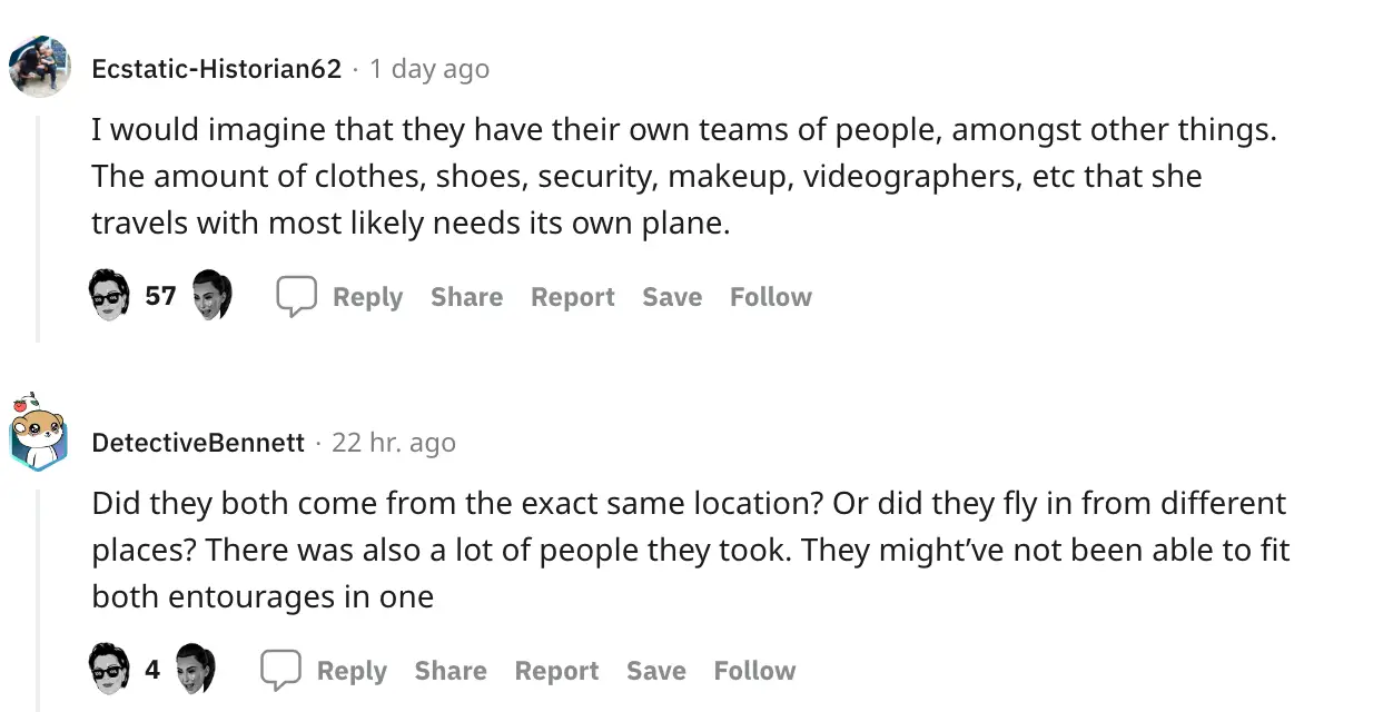 Some users tried to stick up for Jenner and Scott, theorising reasons they might have needed to fly separately.
