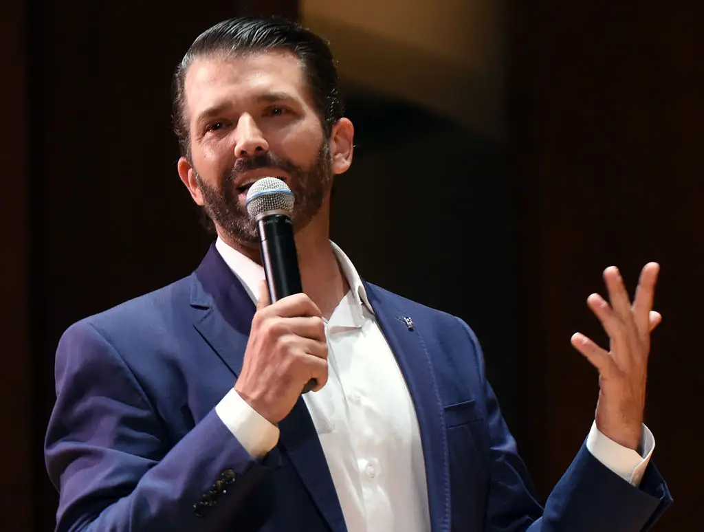 Don Jr later said his insensitive comment about Jill Biden was 'sarcasm' (Paul Hennessy/SOPA Images/LightRocket via Getty Images)
