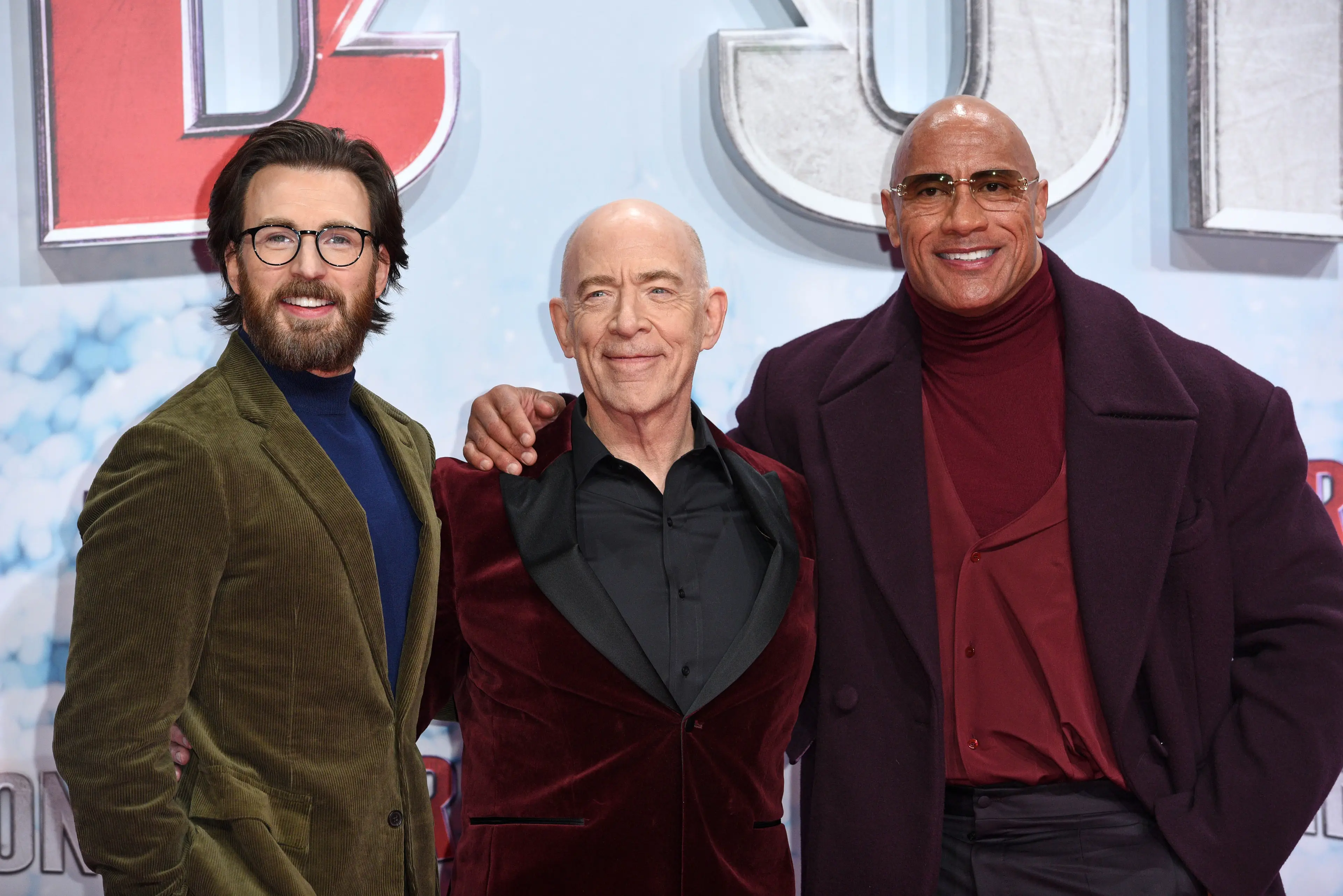 Red One stars Chris Evans, J.K. Simmons and Dwayne Johnson (Tristar Media/WireImage)