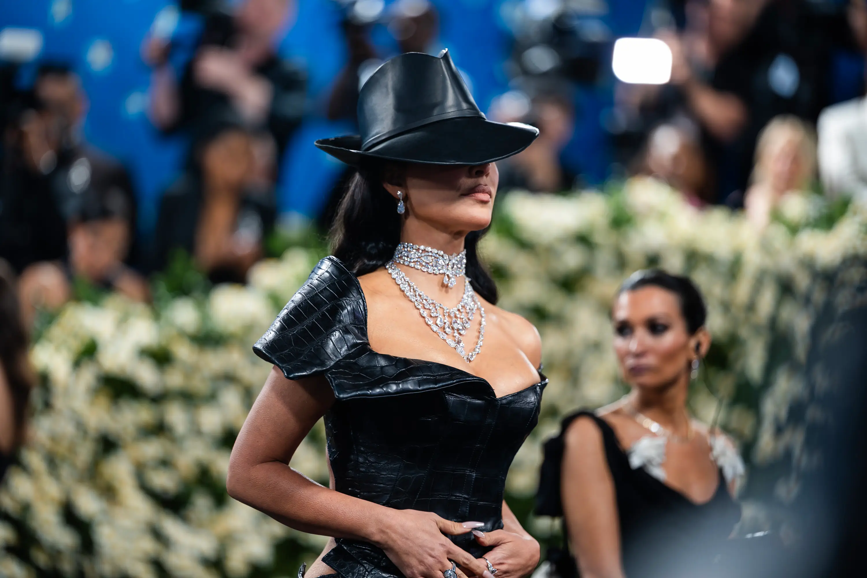 Kim Kardashian was greeted with loads of fans as she left for the Met Gala (TheStewartofNY/Getty Images)