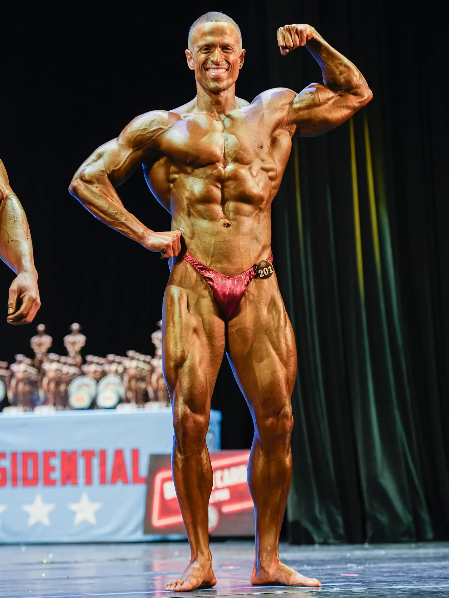 Victor is now a champion bodybuilder following his leg-lengthening surgery (Facebook/cyborg4life)